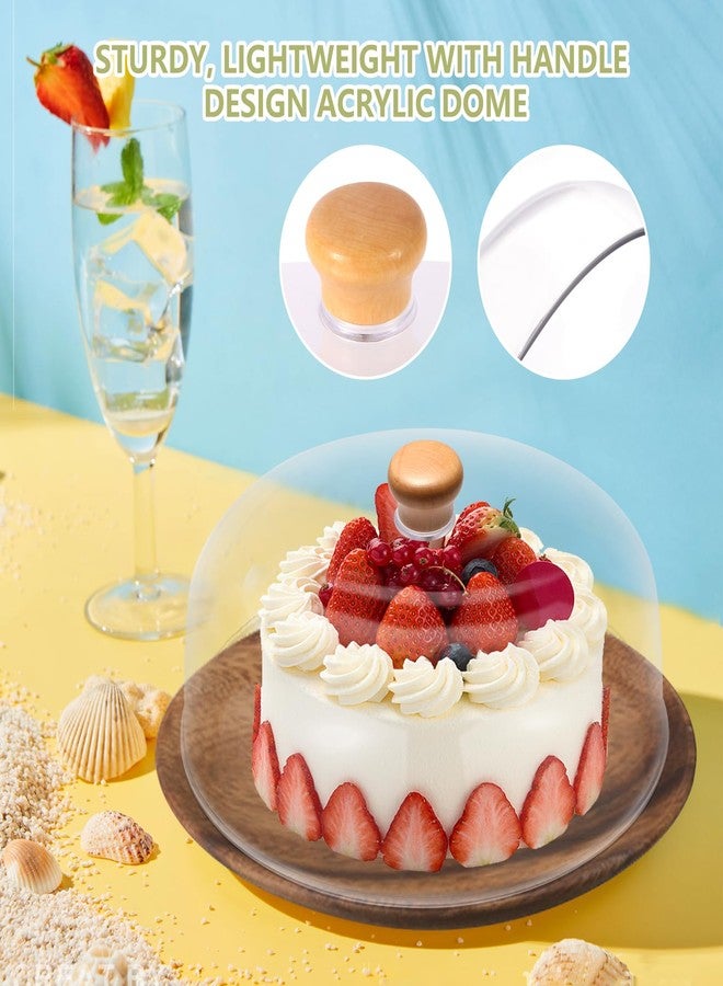CozyState 11-inch Plastic Acrylic Cake Dome Cover, Suitable for Cake Stand Plates Transparent Cake Cover(Wood Handle) - Image 4