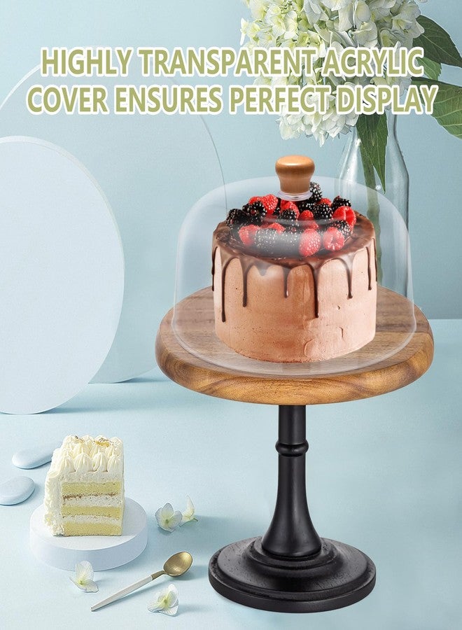 CozyState 11-inch Plastic Acrylic Cake Dome Cover, Suitable for Cake Stand Plates Transparent Cake Cover(Wood Handle) - Image 5