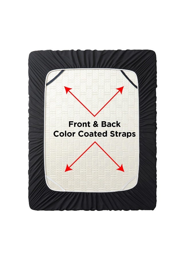 Empyrean Bedding Empyrean Extra Deep Pocket California King Fitted Sheet, Cal King Fitted Sheet Only Deep Pocket Fits 18 to 24 Inch, Soft Microfiber 110 GSM Deep Pocket Fitted Sheet with Corner Straps, Black - Image 5