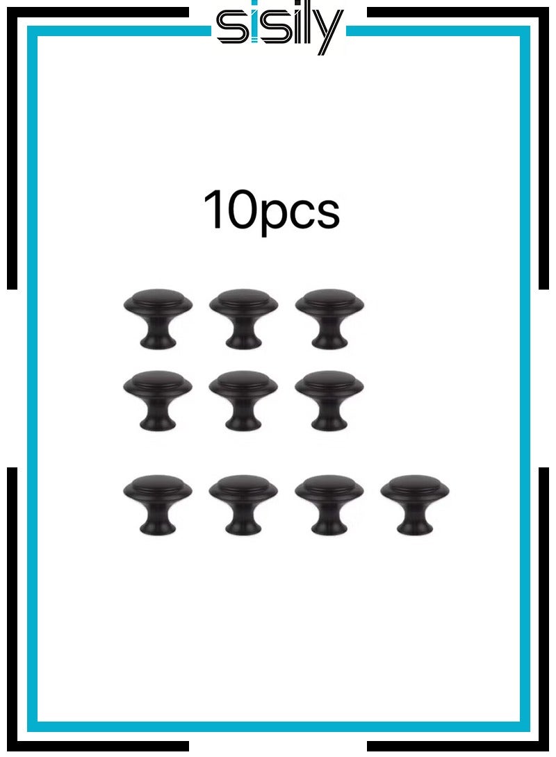 Sisily Black Cabinet Knobs, 10 Pcs 1-1/5 inch Kitchen Cabinet Knobs, Kitchen Cabinet Hardware, Black Drawer Knobs, Matte Black Knobs for Cabinets, Cabinet Door Knobs, Drawer Handles with Screws - Image 1