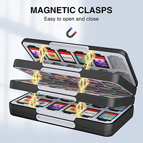 HEIYING Game Card Case Holder Compatible with Nintendo Switch 2/Switch OLED,Portable Switch Lite Game Card Storage with 96 Game Card Slots and 24 Micro SD Card Slots - Image 3