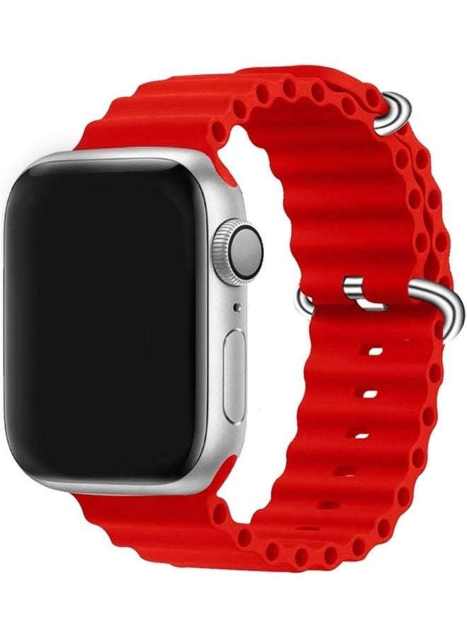 Apple Watch Ocean Band 49mm 45mm 44mm 42mm Soft Silicone Loop Strap for iWatch Series Ultra/8/7/SE/6/5/4/3/2/1 - Image 1