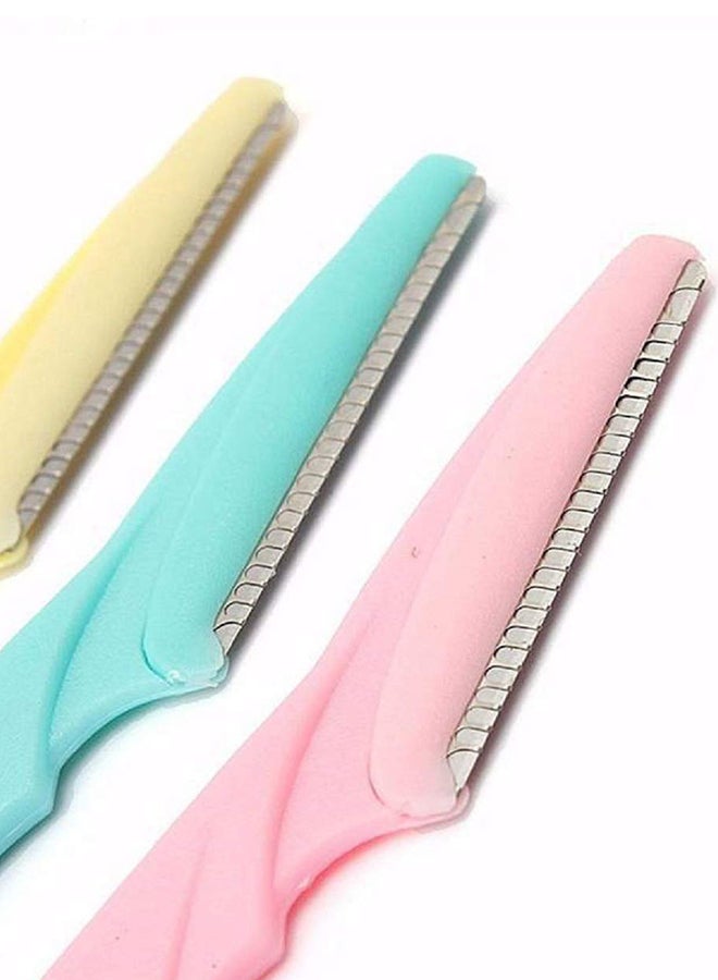 Generic 3-Pack Pink/Blue/Yellow Eyebrow & Facial Hair Razors  - Image 2
