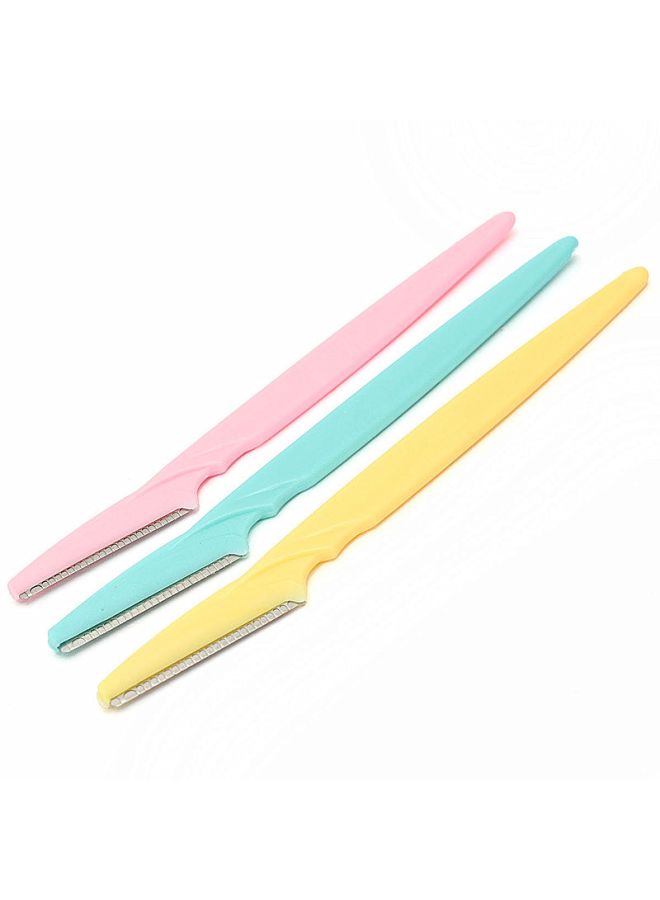 Generic 3-Pack Pink/Blue/Yellow Eyebrow & Facial Hair Razors  - Image 1