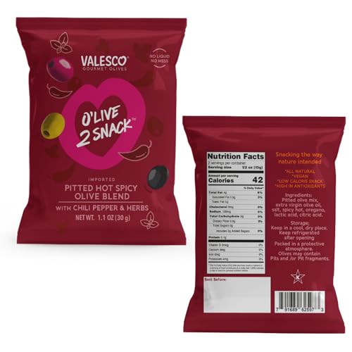 Valesco, O'Live 2 Snack Pitted Olives Variety Pack, 6 Flavors, 1 oz (12 Pouches) - Image 5