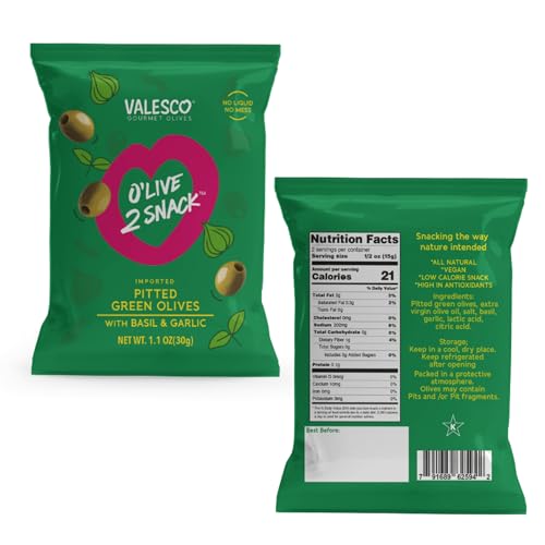 Valesco, O'Live 2 Snack Pitted Olives Variety Pack, 6 Flavors, 1 oz (12 Pouches) - Image 4