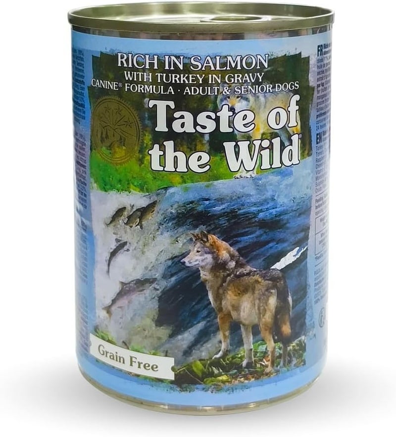 Taste of the Wild Rich in Salmon with Turkey in Gravy Canine Formula Grain Free for Adult and Senior Dogs – 390g