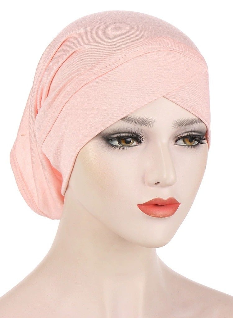 Muslim Inner Hijab Caps, Full Coverage Undercap, Breathable Stretchy Bonnet, 3 Pack,Gold Coffee Pink - Image 5