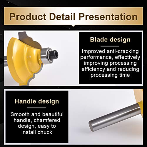 KATUR Classical Roman Ogee Edge Forming Router Bit 1/4 Inch Shank, Classical and Bead Molding and Edging, Architectural Molding Router Bit (1/4" Shank 1-1/4" Width 5/8" Depth) - Image 4