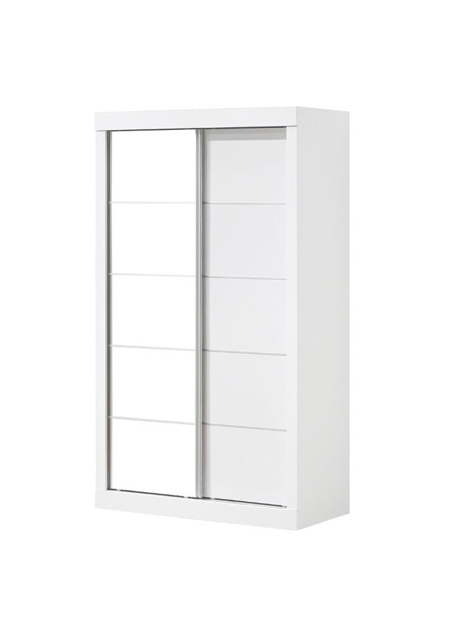 DANUBE HOME Supreme New 2Door Compact Sliding Door Wardrobe With Mirrors | Sturdy Closet Clothes Storage Cupboard | Modern Design Space Saving Cabinet For Bedroom L121xW57.5xH210cm-White - Image 4