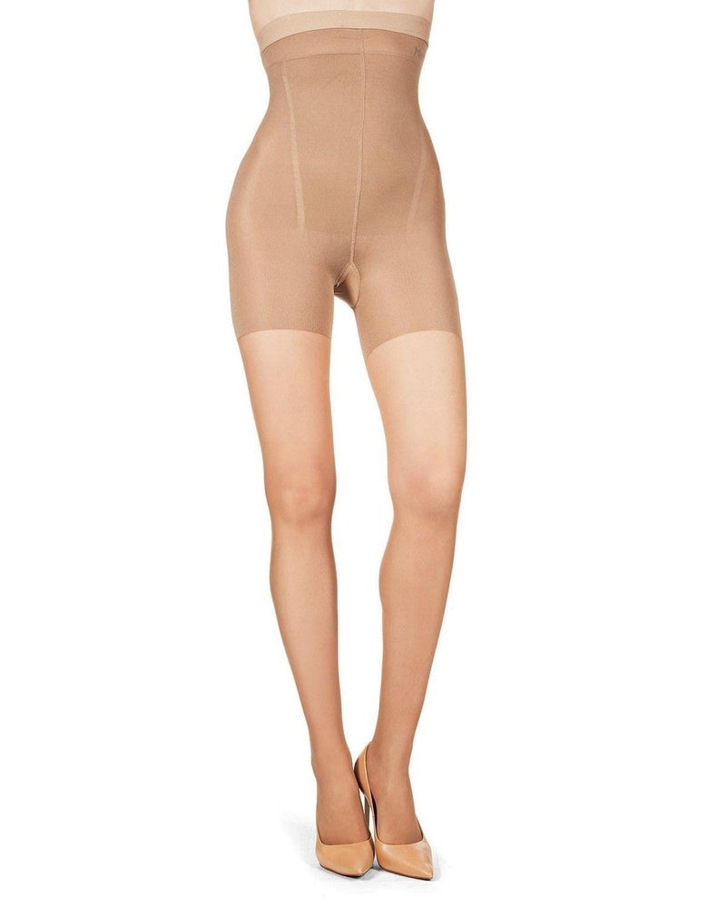 MeMoi Bodysmoothers High Waisted Sheer Tights, Control Top Tights for Women, Control Top Tights - Honey Medium - Image 1