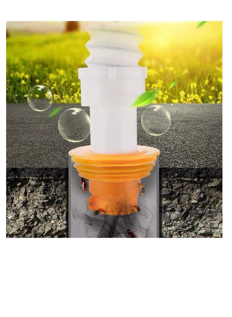 SOLARAE 2 Pcs Drain Pipe Hose Silicone Plug, Drain Pipe Sewer Seal Rings, Drain Hose Sealing Plug for Bathroom Kitchen Laundry Pipe Sewer Seal Tools(Orange) - Image 4