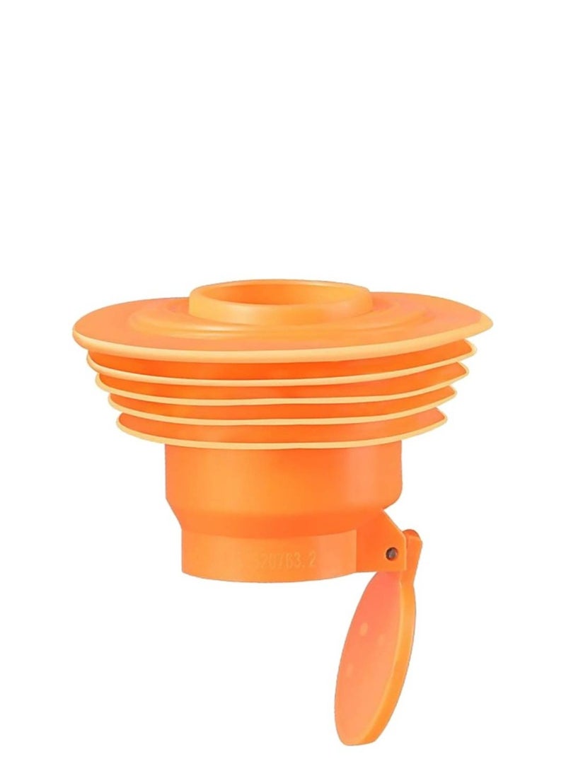 SOLARAE 2 Pcs Drain Pipe Hose Silicone Plug, Drain Pipe Sewer Seal Rings, Drain Hose Sealing Plug for Bathroom Kitchen Laundry Pipe Sewer Seal Tools(Orange) - Image 1