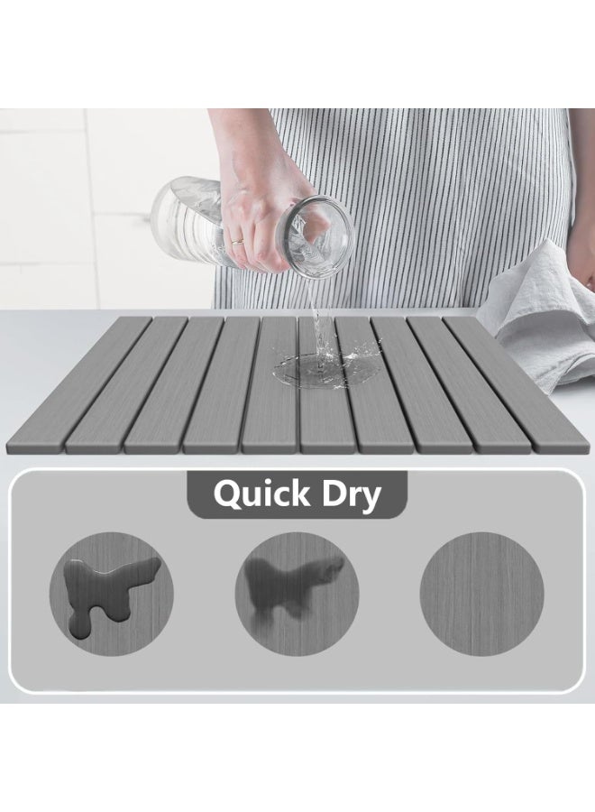 ZOXITY Kitchen Mat Stone Dish Drying Mat Big Size 24"L×16"W Square Foldable Fast Dry Super Absorbent Diatomaceous Earth Mats Ideal for kitchen countertops, plates, cups, chopsticks and cutlery. - Image 4