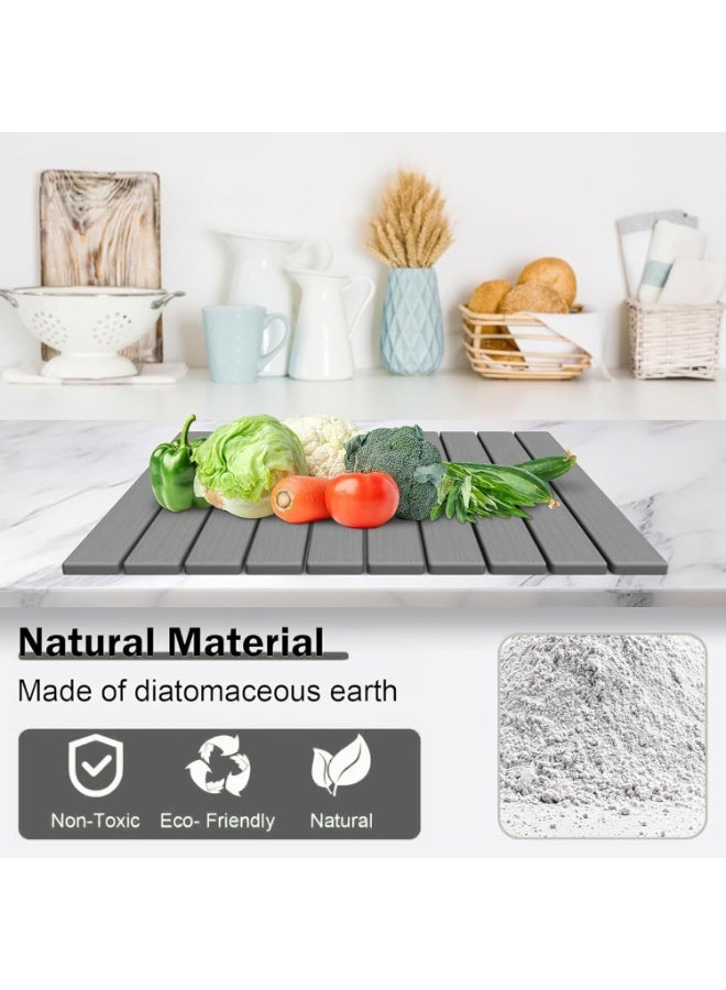 ZOXITY Kitchen Mat Stone Dish Drying Mat Big Size 24"L×16"W Square Foldable Fast Dry Super Absorbent Diatomaceous Earth Mats Ideal for kitchen countertops, plates, cups, chopsticks and cutlery. - Image 5