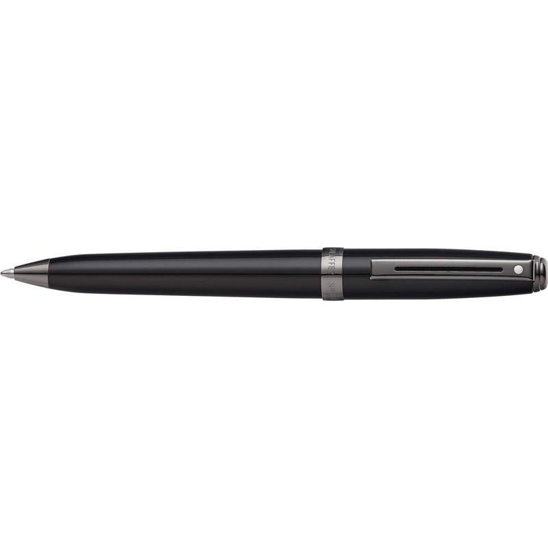 SHEAFFER قلم حبر جاف شيفر بريلود باللون الأسود اللامع مع تزيين بلون المعدن الرمادي - Image 1