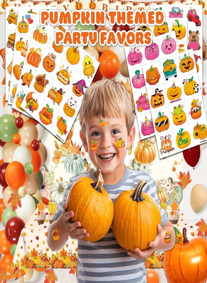 96 قطعة من الوشوم المؤقتة الجاهزة للأطفال، بتصميمات خريفية وعيد شكر سعيد - Image 2