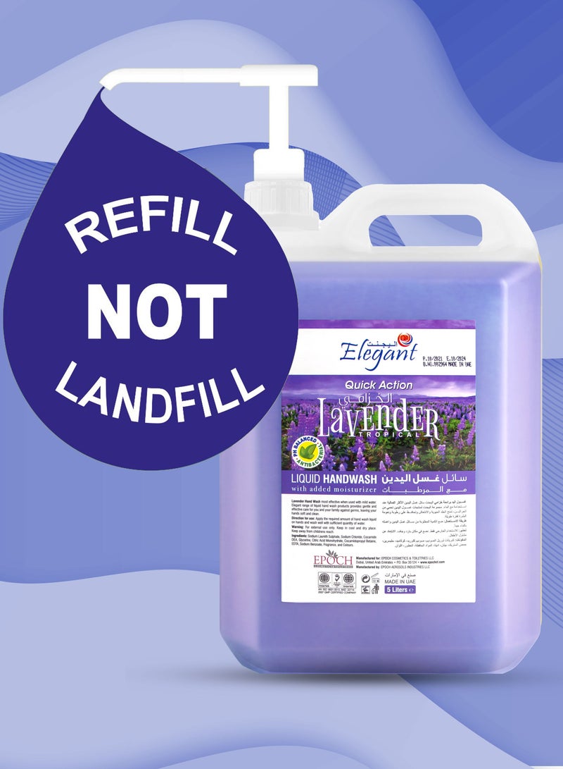 AFS Elegant عبوة إعادة تعبئة صابون اليدين باللافندر 5 لتر - عبوة من 2 - Image 2
