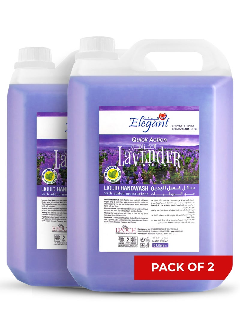 AFS Elegant عبوة إعادة تعبئة صابون اليدين باللافندر 5 لتر - عبوة من 2 - Image 1