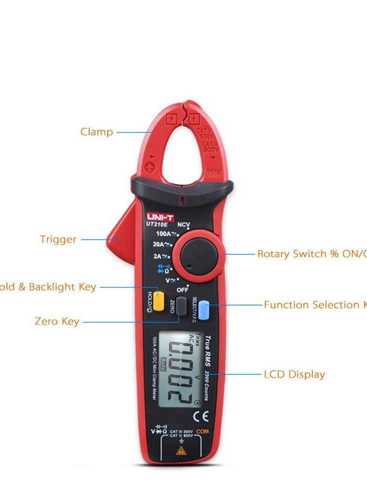 UNI-T UT210E Mini Digital Clamp Meter, Portable and Precise Handheld Multimeter for AC/DC Voltage, Current, Resistance, and Capacitance Measurements - pzsku/ZD4B51C1289CB74602359Z/45/_/1700134356/771fb54b-b76e-41d4-a5eb-ee3b95701726