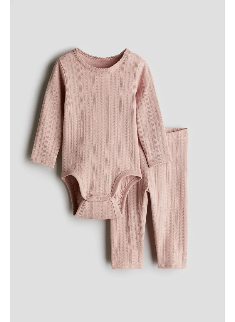 اتش اند ام 2-piece pointelle cotton set