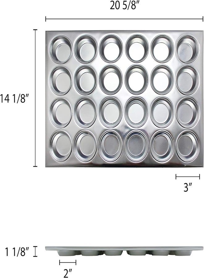 TrueCraftware- 24 Cup Muffin Baking Pan 3-1/2 oz each cup Aluminum- Cupcake Baking Pan Bakeware Cupcake Pan Great for Making Muffin Cakes Tart Bread Shortcakes Brownies for Home and Kitchen - Image 5