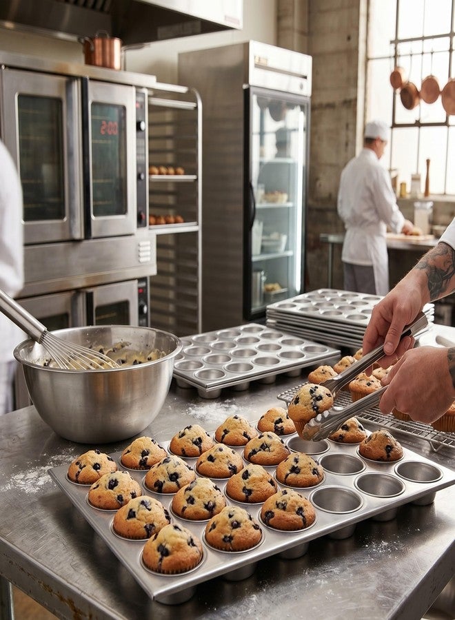 TrueCraftware- 24 Cup Muffin Baking Pan 3-1/2 oz each cup Aluminum- Cupcake Baking Pan Bakeware Cupcake Pan Great for Making Muffin Cakes Tart Bread Shortcakes Brownies for Home and Kitchen - Image 2