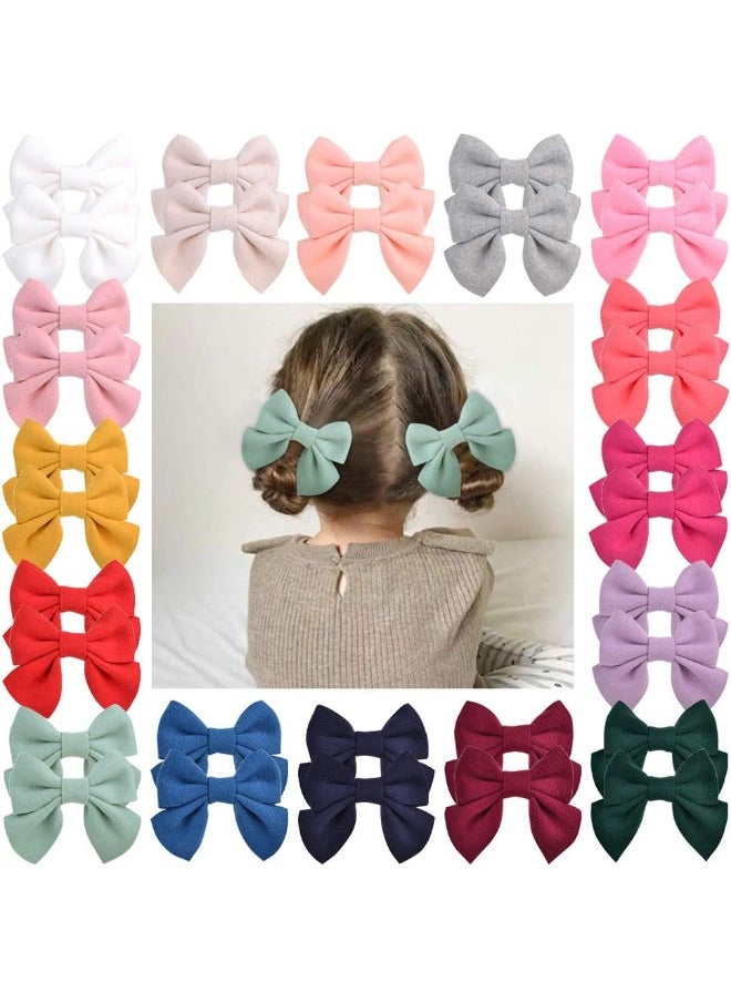 choicbaby choicbaby 32pcs Baby Girls Hair Bows Alligator Clips Velvet Hair Barrettes Hair Accessories for Little Girls Toddlers Teens Kids  - Image 1