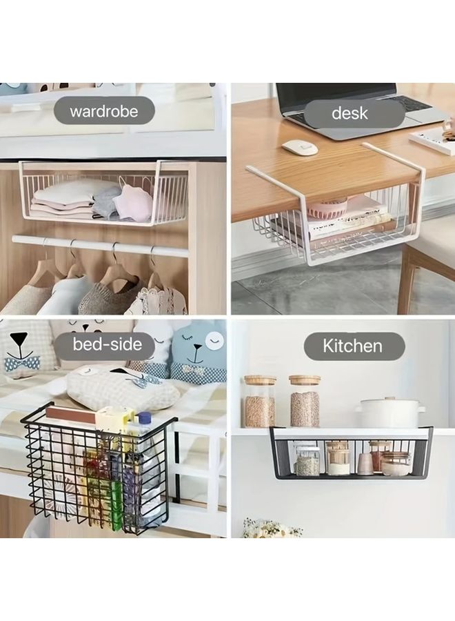 2pcs White Extra Large Modern Organizer Multi Layer Shelf Storage Basket - Image 4