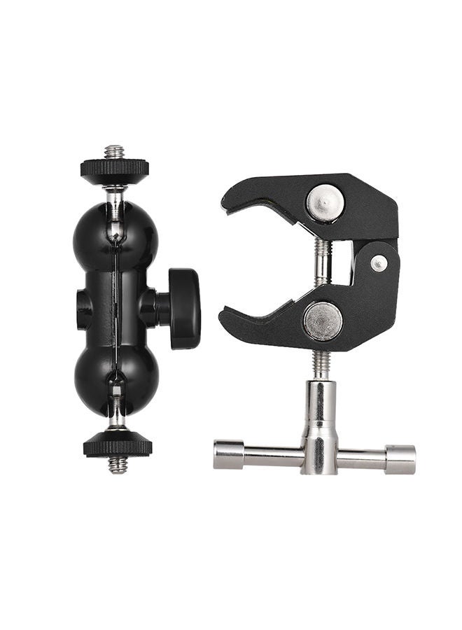 NIBEMINENT Dual Ballhead Arm Super Clamp Mount Black/Grey  - Image 2