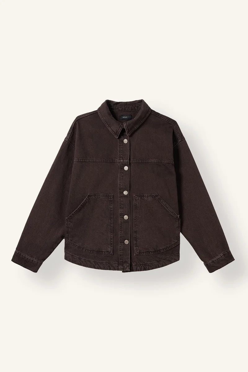 Defacto Oversize Fit 100% Cotton Button-Front Denim Jacket