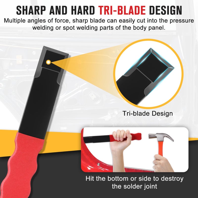 Enhon Spot Weld Chisel, Auto Body Tool for Split Spot Welded Panels, Hard and Sharp Automotive Metal Repair Accessories, Seam Cutter Tool, Offset for Clearance - Image 3