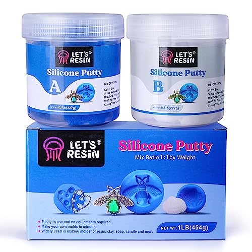 LET'S RESIN Silicone Putty, 1LB/40A Mold Making Kit, Non-Toxic, Strong & Flexible, Easy 1:1 Mixing Ratio for Reusable Silicone Molds, Resin, Soap - Image 1