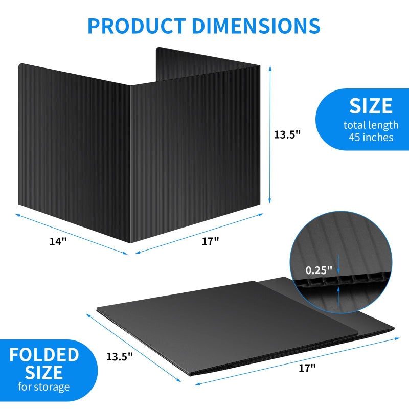 Bcabo 2 Pack Desk Dividers for Students - Durable & Waterproof Plastic Study Carrel Divider, Classroom Folders Teacher Supplies, Easy-to-Clean Plastic Privacy Shield Folder Boards for Student Desks, Black - Image 5