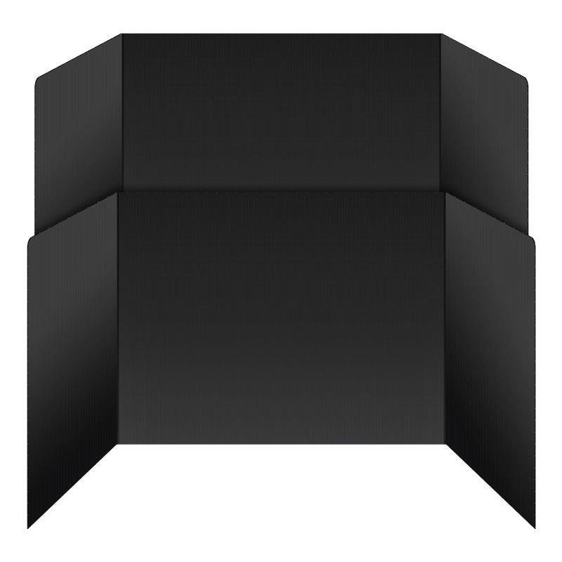 Bcabo 2 Pack Desk Dividers for Students - Durable & Waterproof Plastic Study Carrel Divider, Classroom Folders Teacher Supplies, Easy-to-Clean Plastic Privacy Shield Folder Boards for Student Desks, Black - Image 1