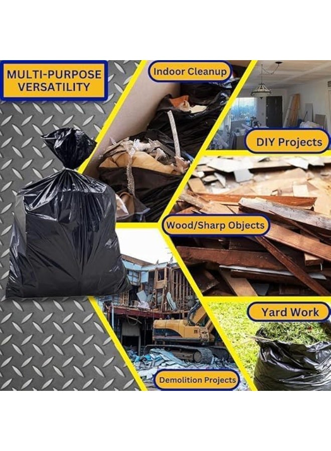 2 Rolls of 30 Gallon Heavy Duty Trash Bags 25 Black Plastic Garbage Bags for Contractor, Industrial, Home, Kitchen, Commercial, Yard, Lawn, Leaf (2x30 Gallons, 50 Bags) - Image 3