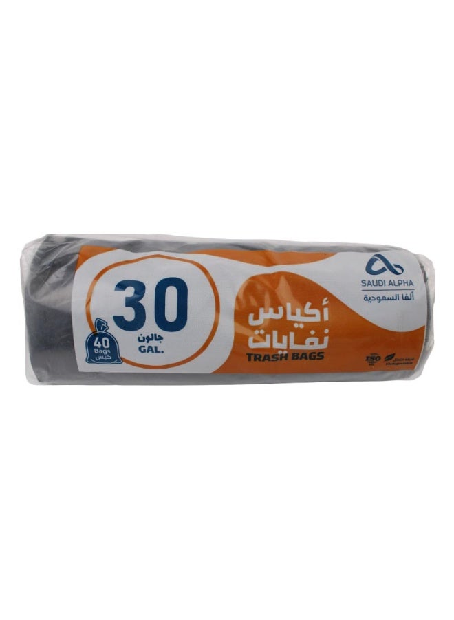 2 Rolls of 30 Gallon Heavy Duty Trash Bags 25 Black Plastic Garbage Bags for Contractor, Industrial, Home, Kitchen, Commercial, Yard, Lawn, Leaf (2x30 Gallons, 50 Bags) - Image 1
