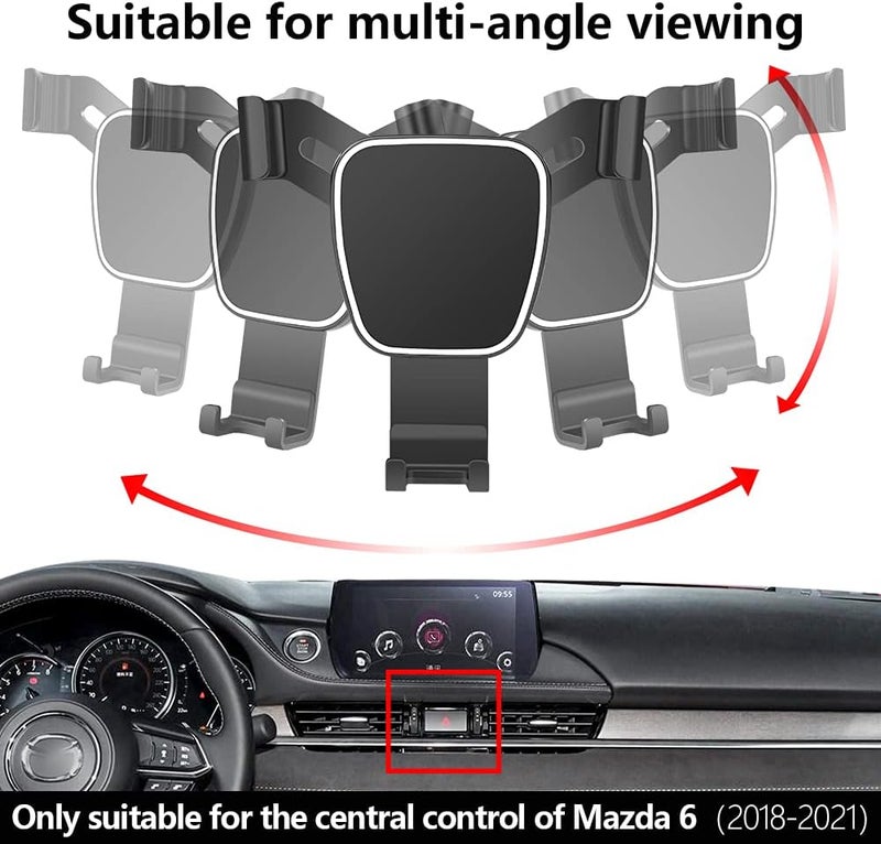 musttrue LUNQIN Car Phone Holder for 2018-2021 Mazda 6 - Navigation Bracket Mobile Cell Phone Mount - Image 5