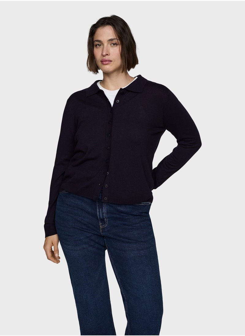 MANGO Polo-Neck Cardigan  - Image 1