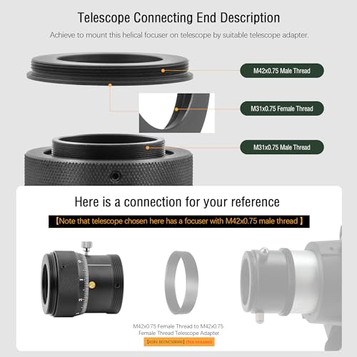 Astromania 1.25" High Precision Double Helical Focuser with 0.05mm Scale for Telescope Lenses/Finder & Guidescope - Image 5