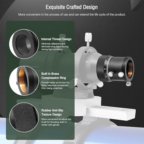 Astromania 1.25" High Precision Double Helical Focuser with 0.05mm Scale for Telescope Lenses/Finder & Guidescope - Image 2