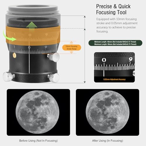 Astromania 1.25" High Precision Double Helical Focuser with 0.05mm Scale for Telescope Lenses/Finder & Guidescope - Image 3