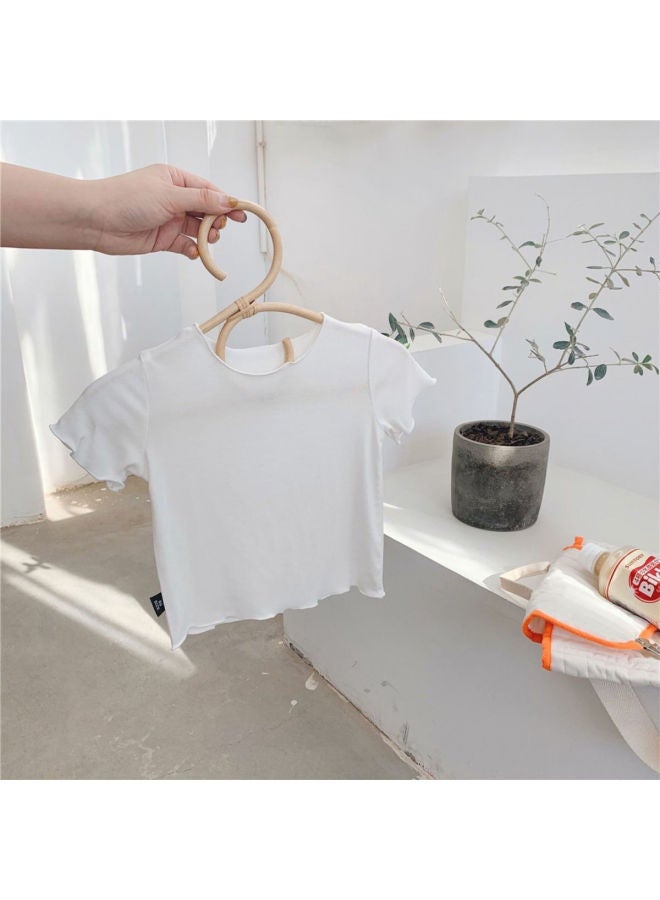 Summer New Children's Ice Silk Top Versatile Baby Girl's Ice Cool T-shirt Candy Color Fashion Western Style