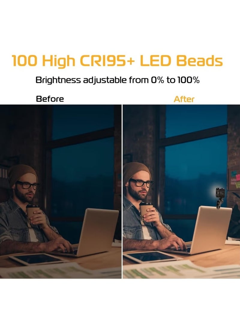 Selfie Mobile Phone led with Clip Phone Holder Light Video Light 6000k Color Temperature Brightness Adjustable for Phone/Tablet/Laptop, Zoom TikTok Live Streaming - Image 3