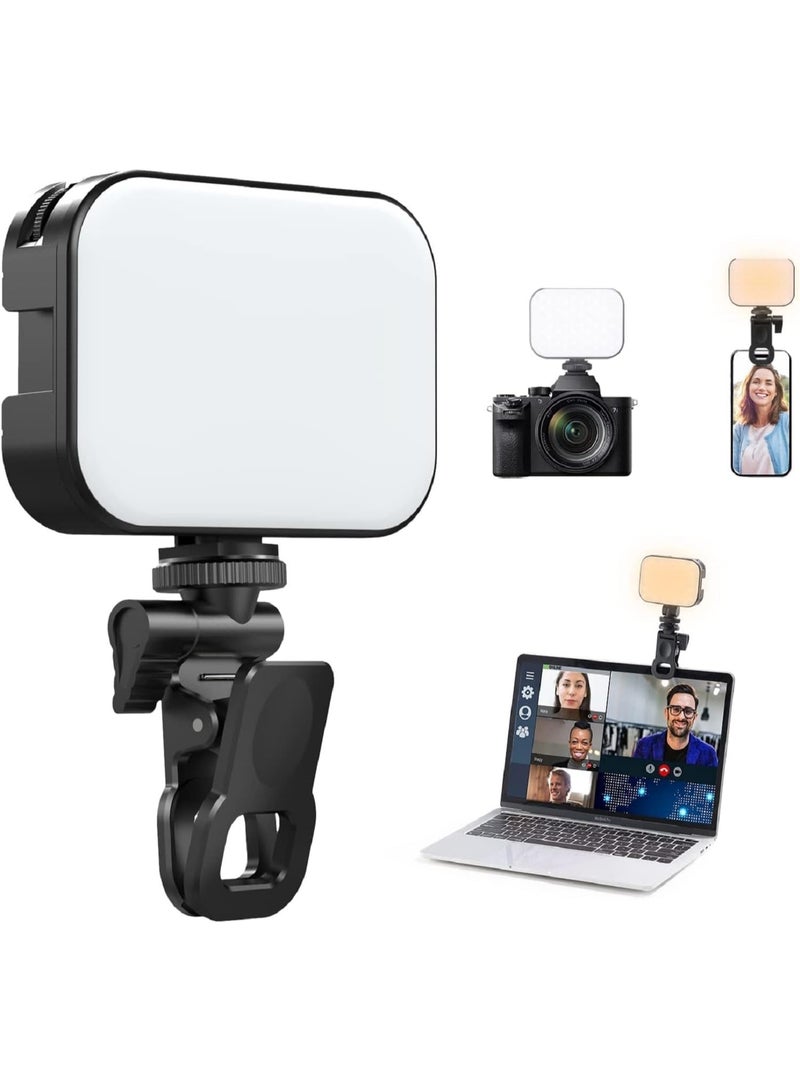 Selfie Mobile Phone led with Clip Phone Holder Light Video Light 6000k Color Temperature Brightness Adjustable for Phone/Tablet/Laptop, Zoom TikTok Live Streaming - Image 1