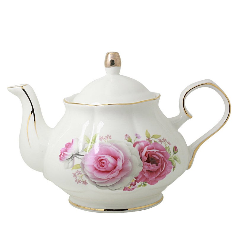 Jomop Teapot Handmade Ceramic Flowers Rose