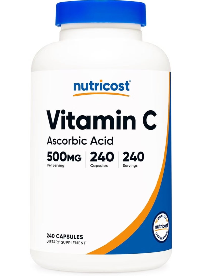 Nutricost, Vitamin C, 500 mg, 240 Capsules - Image 1