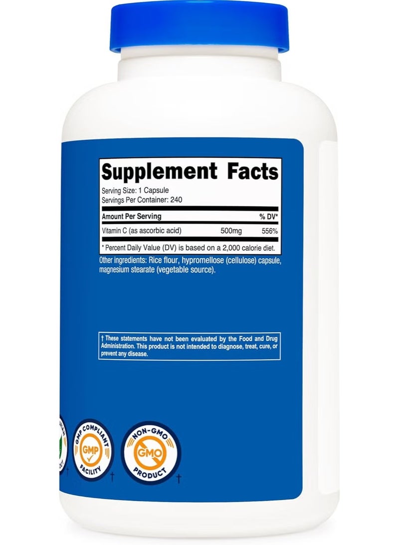 Nutricost, Vitamin C, 500 mg, 240 Capsules - Image 5