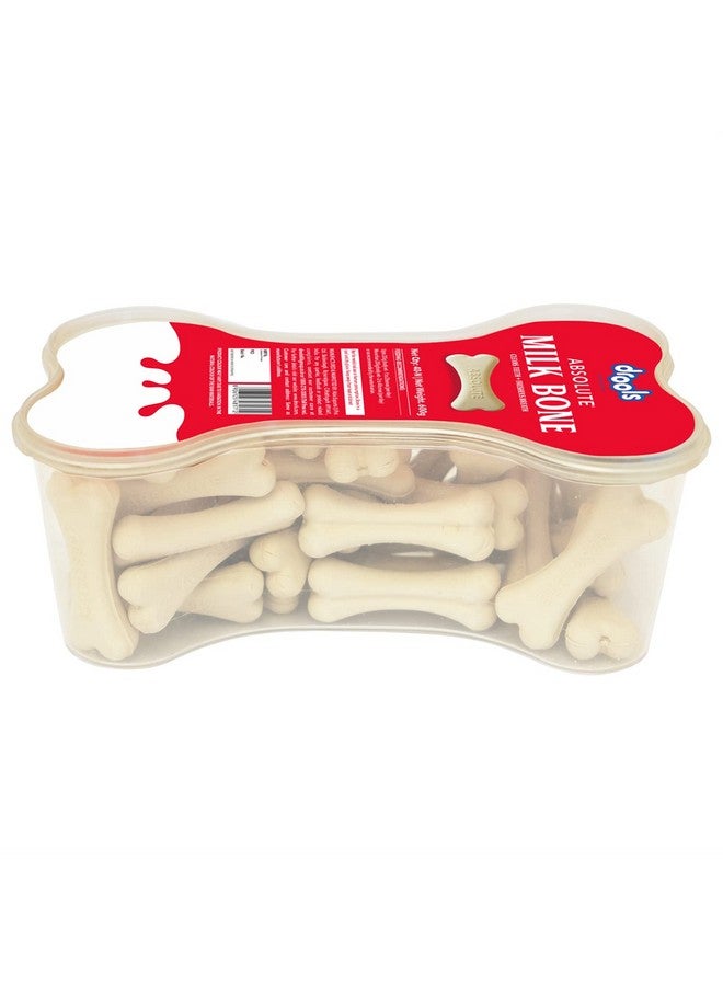 Drools Absolute Dog Bone Treats, Milk Flavour 600G 40Peices Jar, All Life Stages - Image 1