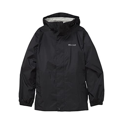 MARMOT Kid's PreCip Eco Jacket, Breathable, Recycled, Waterproof, Black, Small - Image 1